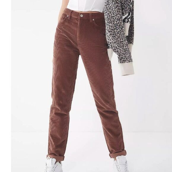 NWOT Urban Outfitters corduroy mom high rise pants brown - Picture 1 of 9